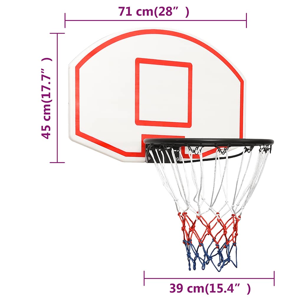 Bakplate For Basketballkurv Hvit 71X45X2 Cm Polyeten
