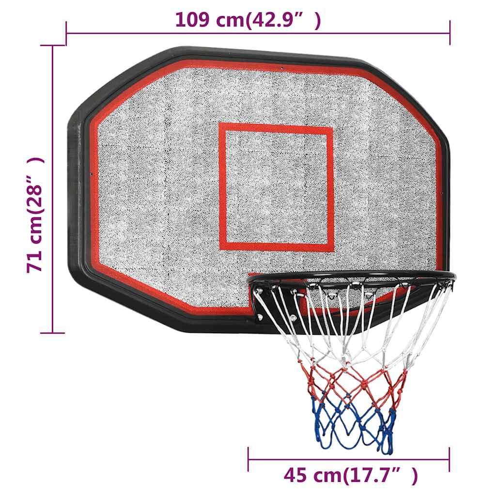 Basketballplate Svart 109X71X3 Cm Polyeten