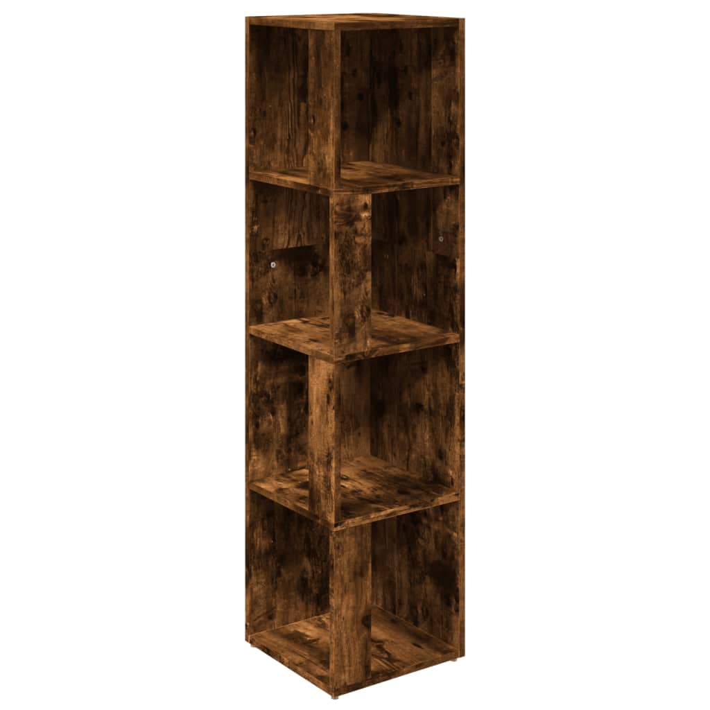 Hjørneskap Røkt Eik 33X33X132 Cm Konstruert Tre