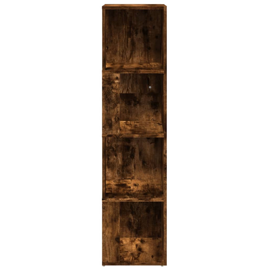 Hjørneskap Røkt Eik 33X33X132 Cm Konstruert Tre
