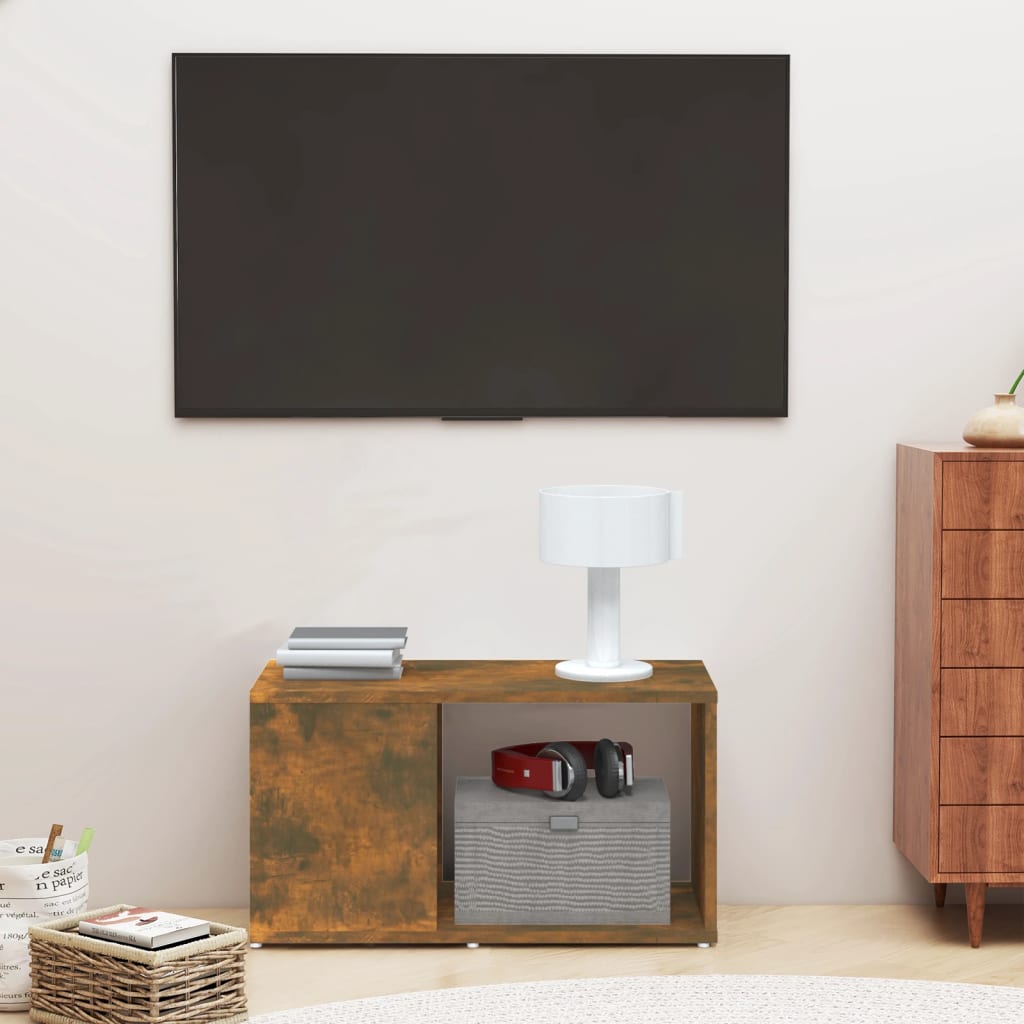 Tv-Benk Røkt Eik 60X24X32 Cm Konstruert Tre