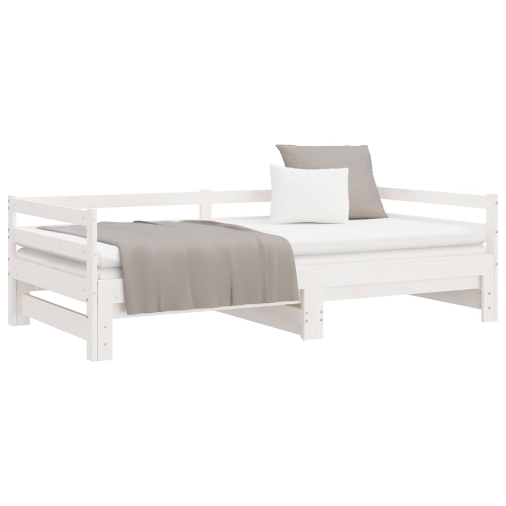 Uttrekkbar Dagseng Uten Madrass Hvit 80X200 Cm