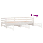 Uttrekkbar Dagseng Uten Madrass Hvit 80X200 Cm