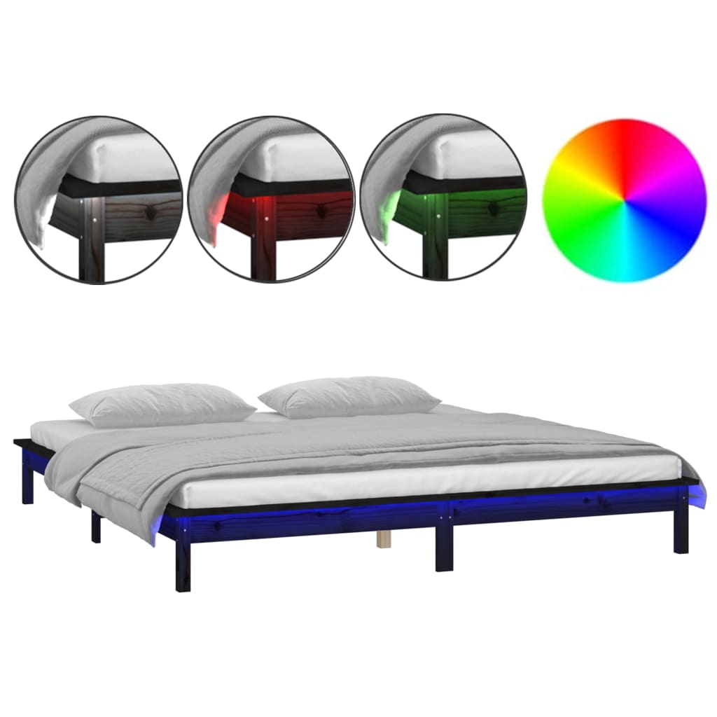 Sengeramme Med Led Svart 120X190 Cm Small Double Heltre