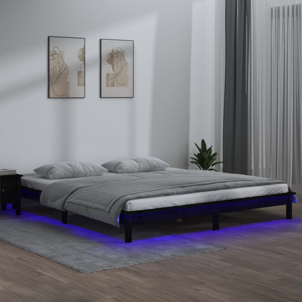 Sengeramme Med Led Svart 120X190 Cm Small Double Heltre