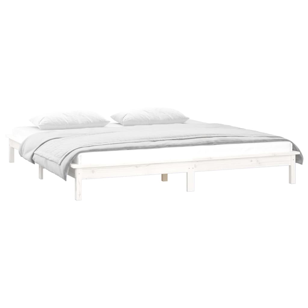 Sengeramme Med Led Hvit 135X190 Cm Double Heltre