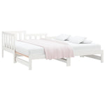 Uttrekkbar Dagseng Hvit 2X(90X190) Cm Heltre Furu