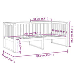Dagseng Uten Madrass Hvit 90X200 Cm Heltre Furu