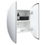 Baderomsskap Med Rundt Speil Og Led Hvit 40X40X17,5 Cm