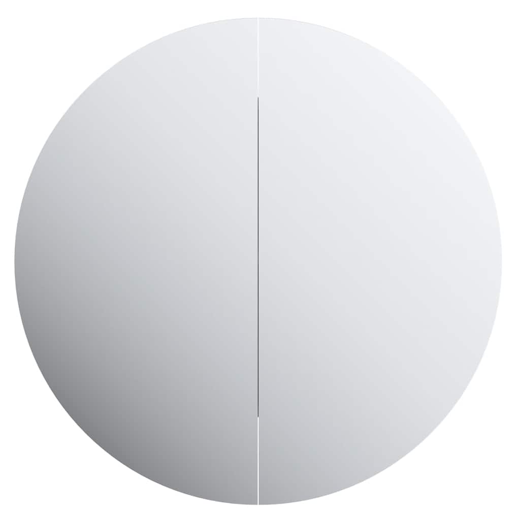 Baderomsskap Med Rundt Speil Og Led Hvit 40X40X17,5 Cm