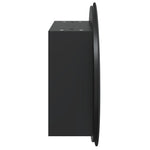 Baderomsskap Med Rundt Speil Og Led Svart 40X40X17,5 Cm