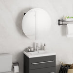 Baderomsskap Med Rundt Speil Og Led Svart 40X40X17,5 Cm