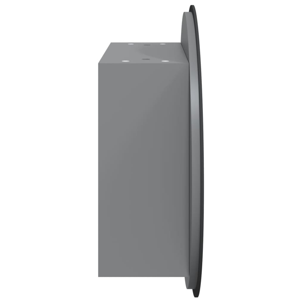 Baderomsskap Med Rundt Speil Og Led Grå 40X40X17,5 Cm
