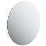 Baderomsskap Med Rundt Speil Og Led Hvit 47X47X17,5 Cm