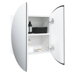 Baderomsskap Med Rundt Speil Og Led Hvit 47X47X17,5 Cm