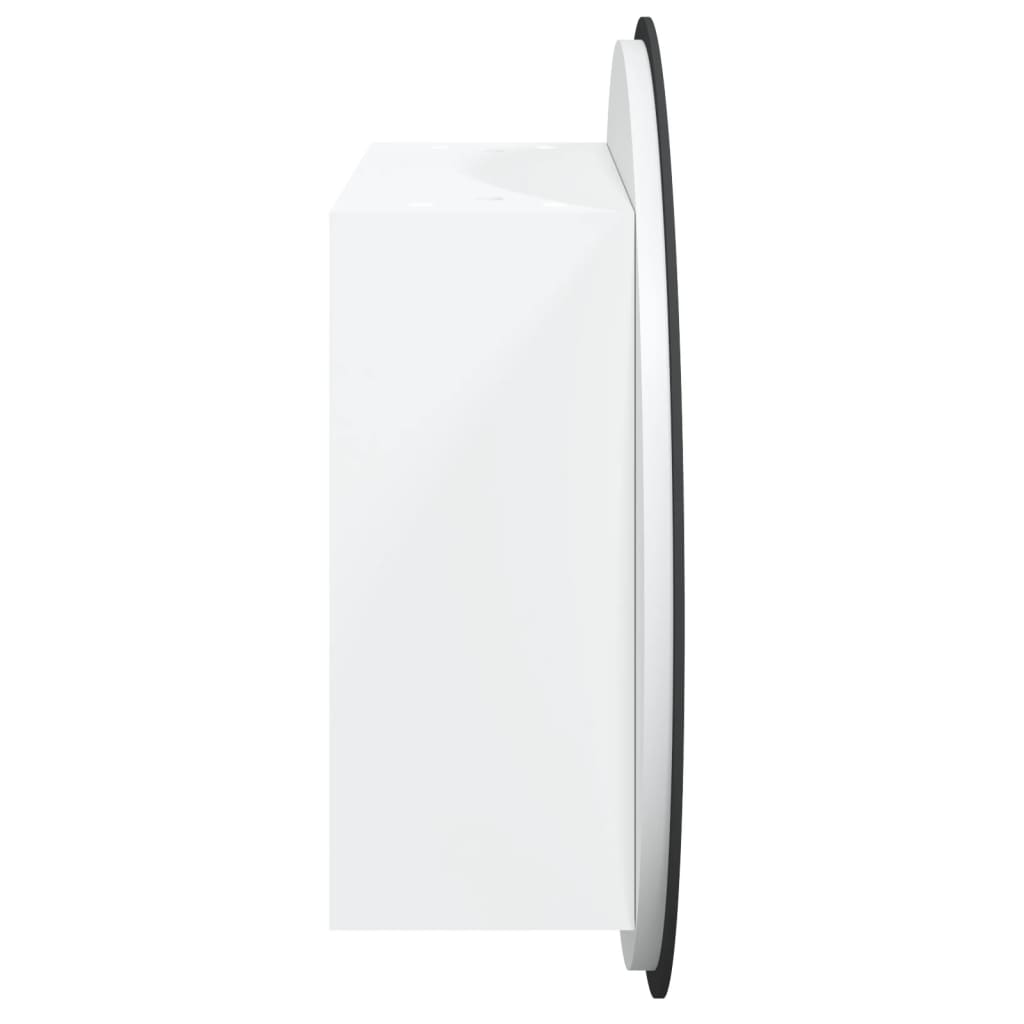 Baderomsskap Med Rundt Speil Og Led Hvit 47X47X17,5 Cm