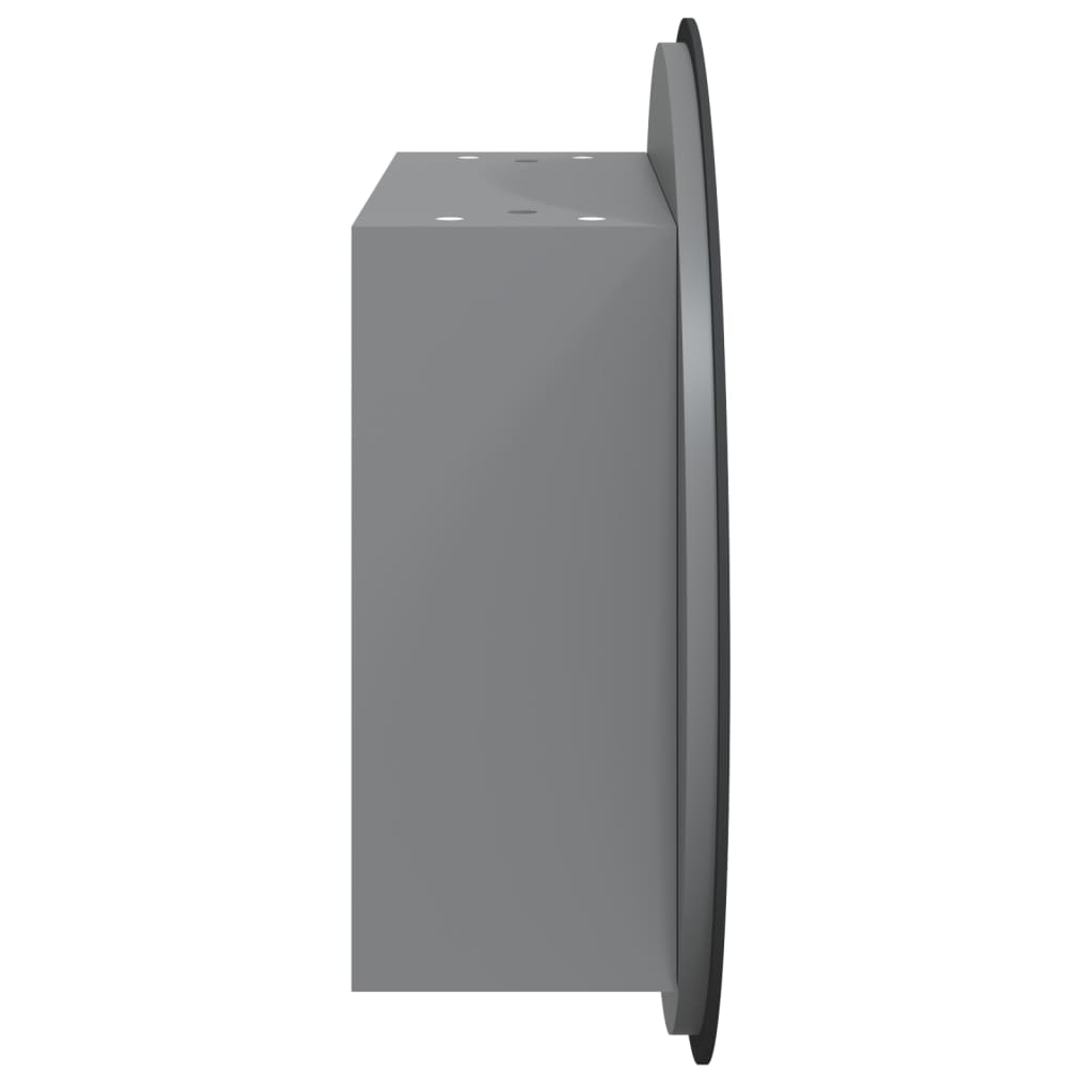 Baderomsskap Med Rundt Speil Og Led Grå 47X47X17,5 Cm
