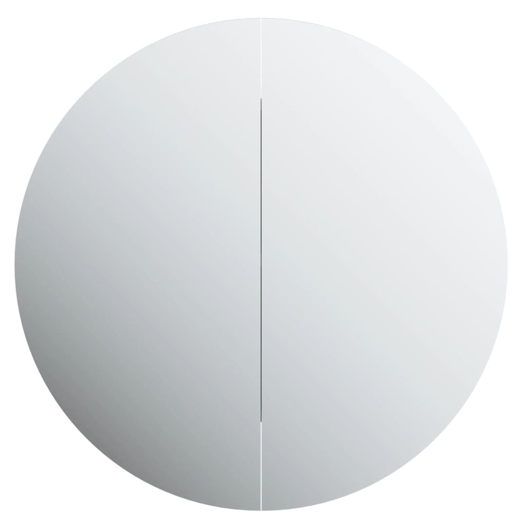 Baderomsskap Med Rundt Speil Og Led Hvit 54X54X17,5 Cm