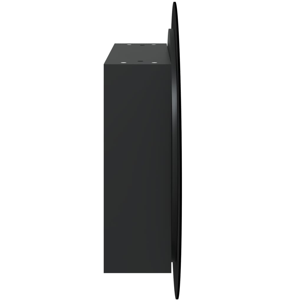 Baderomsskap Med Rundt Speil Og Led Svart 54X54X17,5 Cm