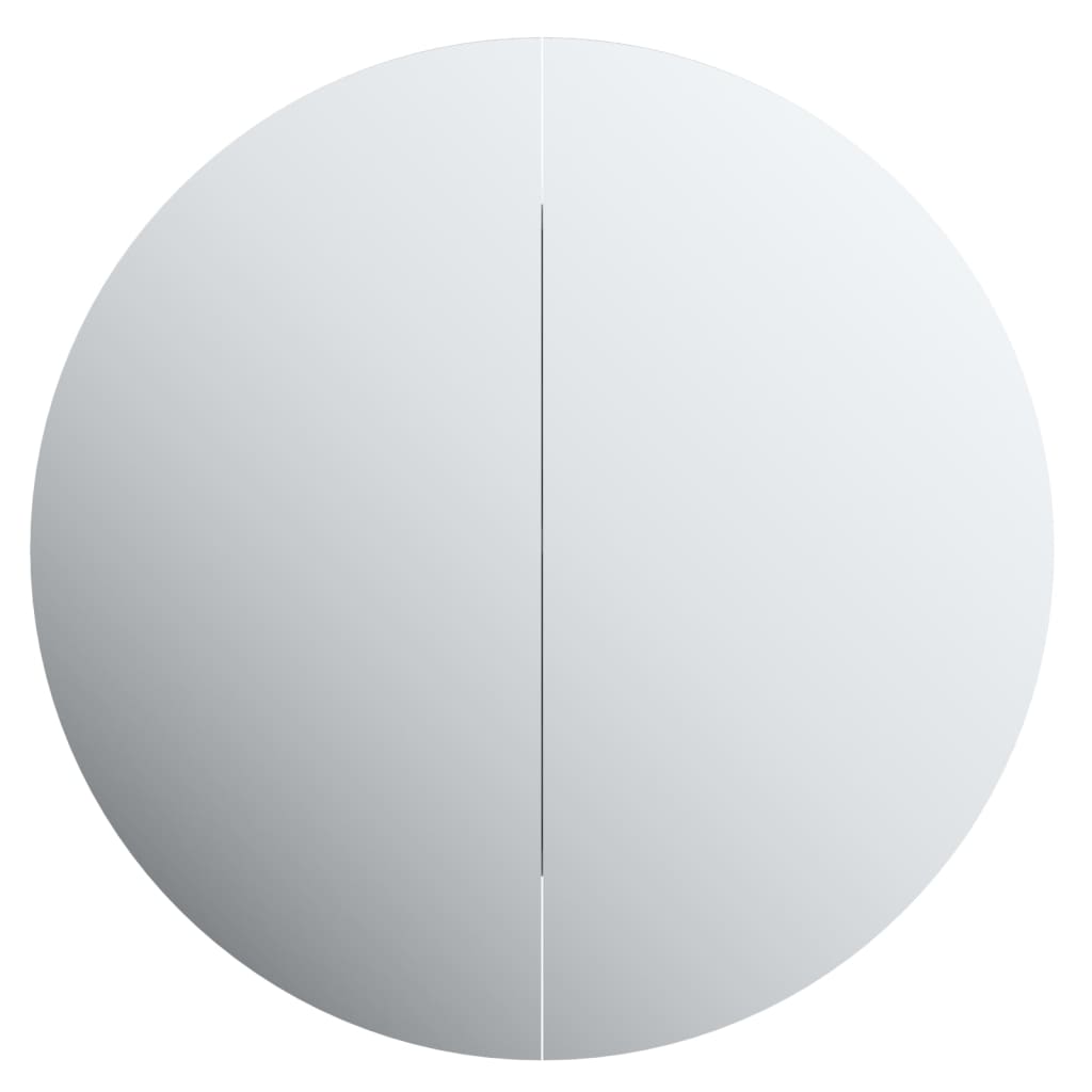Baderomsskap Med Rundt Speil Og Led Grå 54X54X17,5 Cm