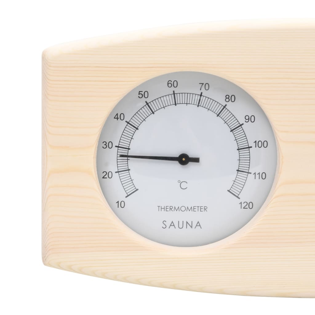 2-I-1 Hygrometer Og Timeglass Til Badstue Heltre Furu