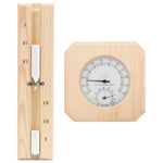 2-I-1 Hygrometer Og Timeglass Til Badstue Heltre Furu