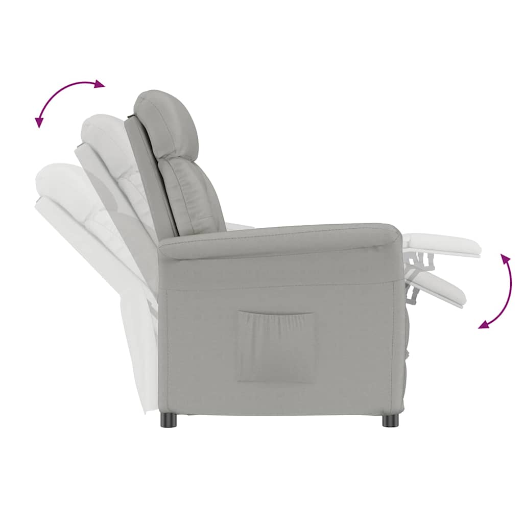 Recliner Stol Lys Grå Lysegrå 70,5 X 96,5 X 95 Cm Stoff