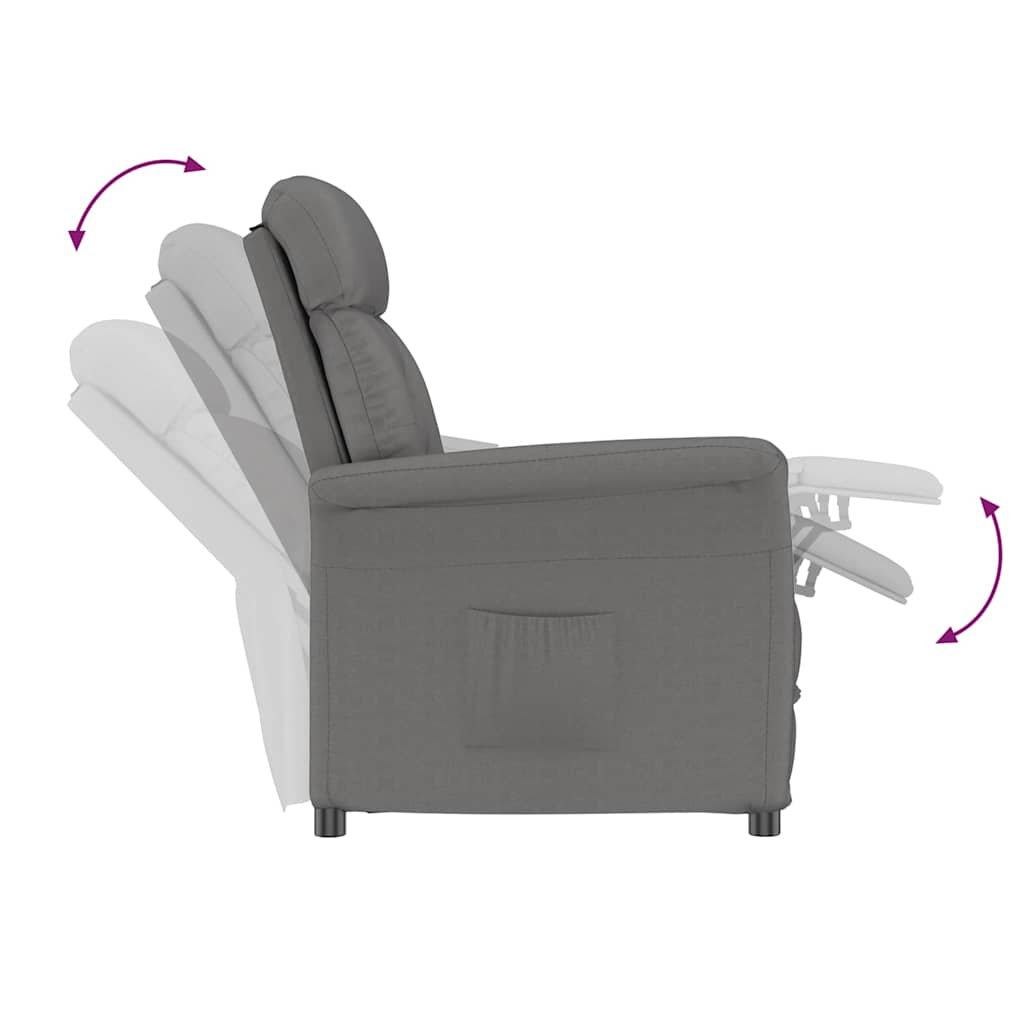 Recliner Stol Mørkegrå Mørke Grå 70,5 X 96,5 X 95 Cm Stoff