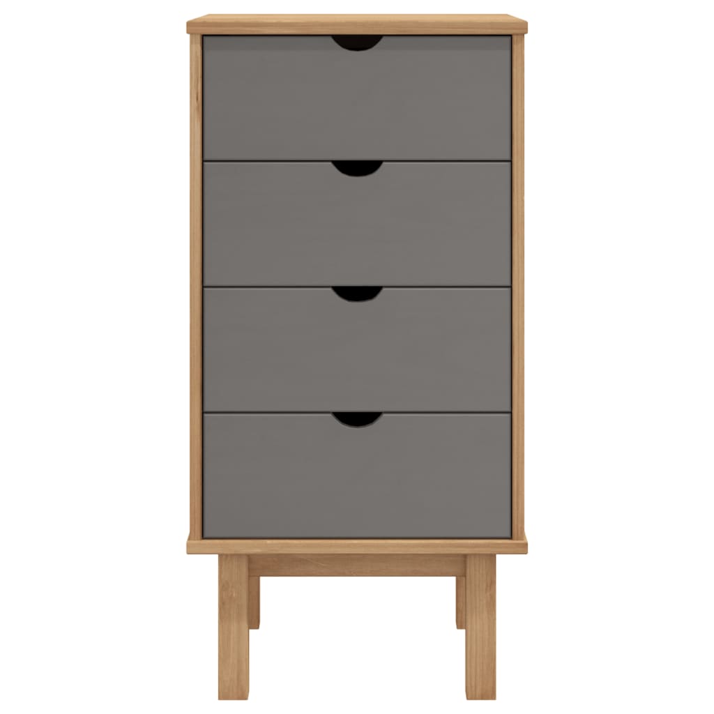 Kommode Otta Brun Og Grå 45X39X90 Cm Heltre Furu