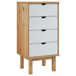Kommode Otta Brun Og Hvit 45X39X90 Cm Heltre Furu