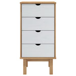Kommode Otta Brun Og Hvit 45X39X90 Cm Heltre Furu