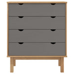 Kommode Otta Brun Og Grå 76,5X39,5X90 Cm Heltre Furu
