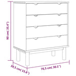 Kommode Otta Brun Og Grå 76,5X39,5X90 Cm Heltre Furu