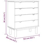 Kommode Otta Brun Og Hvit 76,5X39,5X90 Cm Heltre Furu