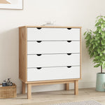 Kommode Otta Brun Og Hvit 76,5X39,5X90 Cm Heltre Furu