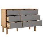 Kommode Otta Brun Og Grå 111X43X73,5 Cm Heltre Furu
