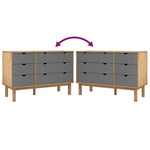 Kommode Otta Brun Og Grå 111X43X73,5 Cm Heltre Furu