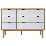 Kommode Otta Brun Og Hvit 111X43X73,5 Cm Heltre Furu