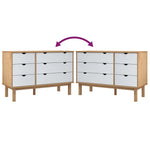 Kommode Otta Brun Og Hvit 111X43X73,5 Cm Heltre Furu