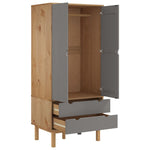 Garderobe Otta Brun Og Grå 76,5X53X172 Cm Heltre Furu