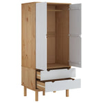 Garderobe Otta Brun Og Hvit 76,5X53X172 Cm Heltre Furu
