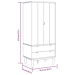 Garderobe Otta Brun Og Hvit 76,5X53X172 Cm Heltre Furu