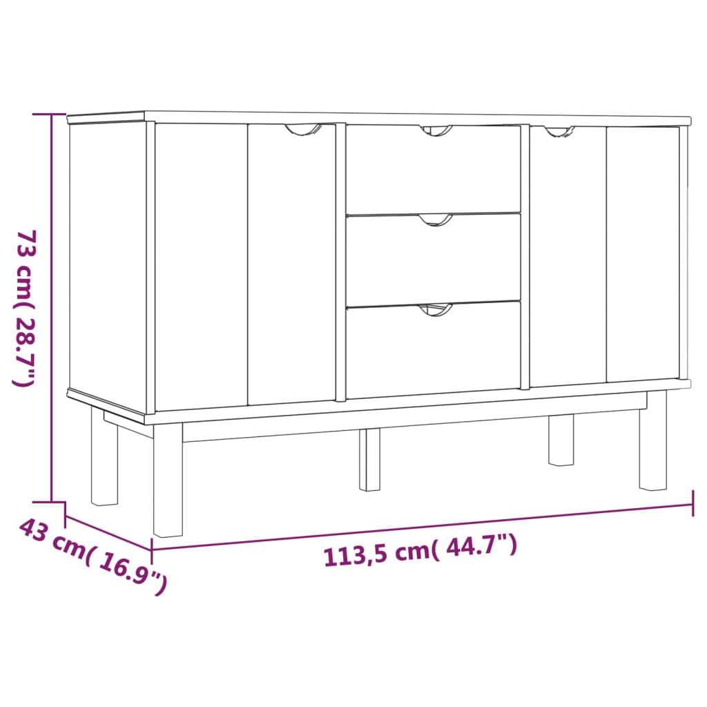 Skjenk Otta 113,5X43X73 Cm Heltre Furu
