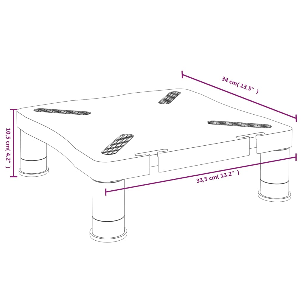 Monitorstativ Svart 33,5X34X10,5 Cm