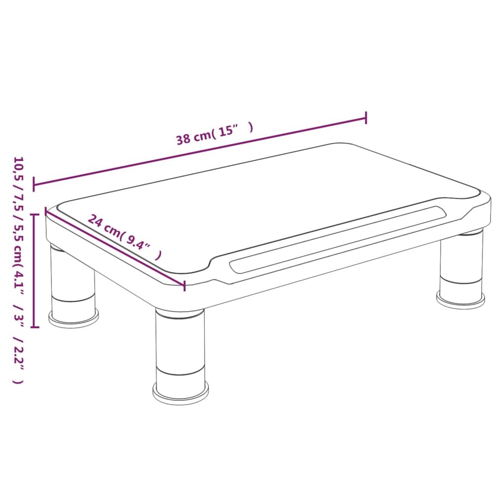 Monitorstativ Svart 38X24X10,5 Cm