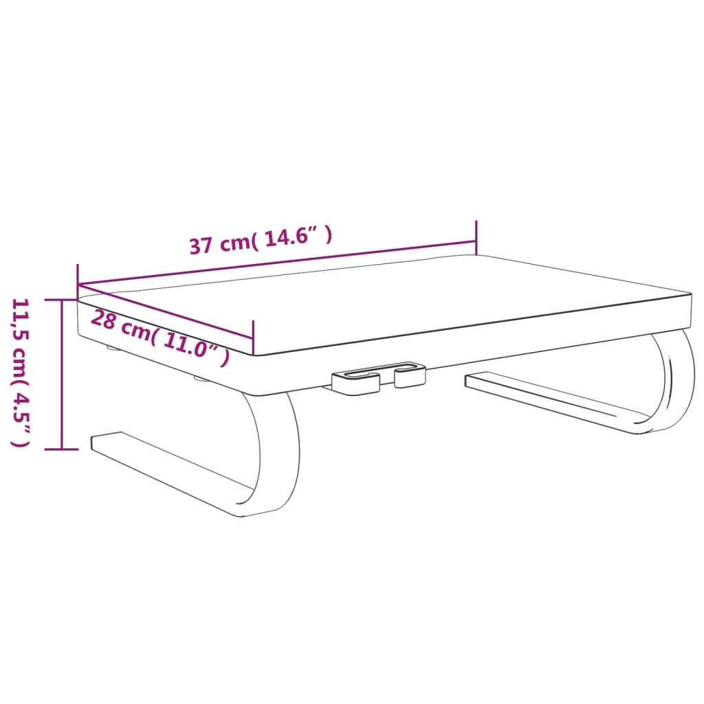 Monitorstativ Svart 37X28X11,5 Cm