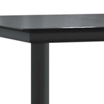 Utendørs Spisebord Svart 160X80X74Cm Stål Og Herdet Glass