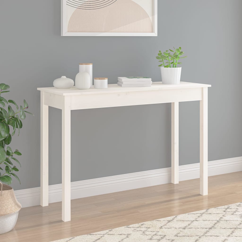 Konsollbord Hvit 110X40X75 Cm Heltre Furu