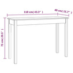 Konsollbord Hvit 110X40X75 Cm Heltre Furu