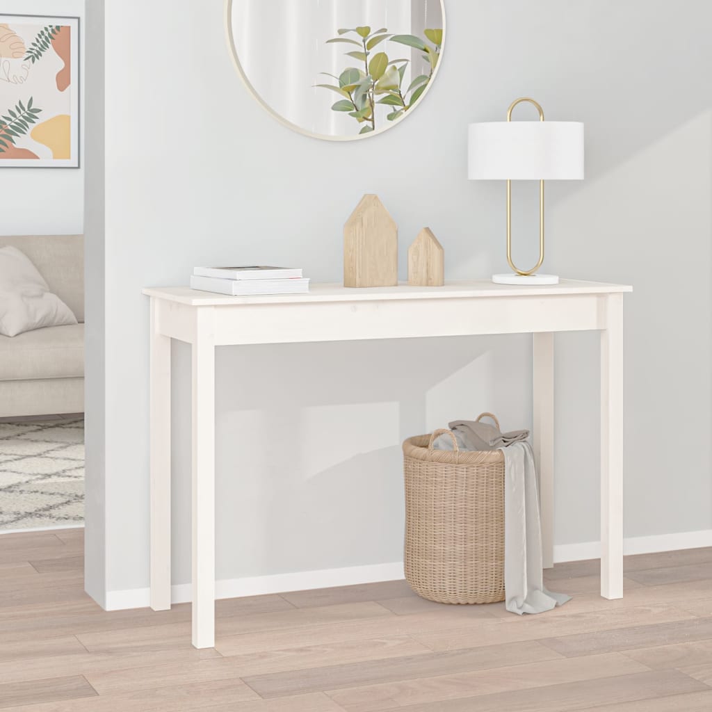 Konsollbord Hvit 110X40X75 Cm Heltre Furu